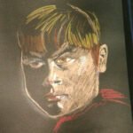 Super Aaron, Pastel On Paper by Bernadette Straub